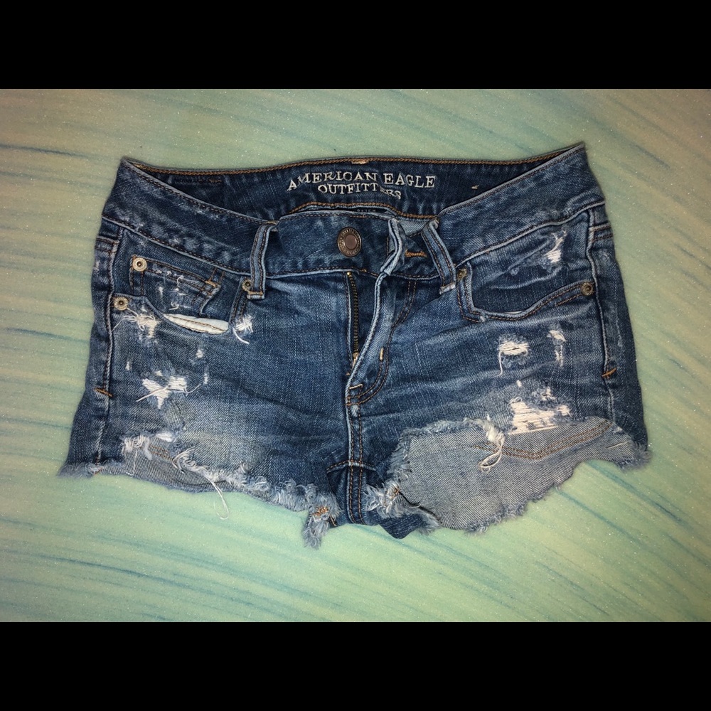 American eagle low rise ripped shorts